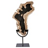 Versteend hout schijf gepolijst op standaard 33 x 21 x 2 cm | 2109 gram Versteend hout schijf gepolijst op standaard 33 x 21 x 2 cm | 2109 gram