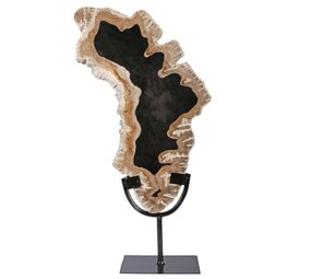 Versteend hout schijf gepolijst op standaard 32 x 21 x 2 cm | 2234 gram Versteend hout schijf gepolijst op standaard 32 x 21 x 2 cm | 2234 gram