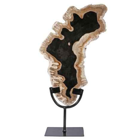 Versteend hout schijf gepolijst op standaard 32 x 21 x 2 cm | 2234 gram Versteend hout schijf gepolijst op standaard 32 x 21 x 2 cm | 2234 gram