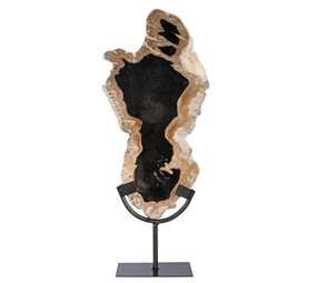 Versteend hout schijf gepolijst op standaard 34,5 x 17 x 2 cm | 2239 gram Versteend hout schijf gepolijst op standaard 34,5 x 17 x 2 cm | 2239 gram