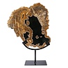 Versteend hout schijf gepolijst op standaard 26 x 25 x 2 cm | 2491 gram Versteend hout schijf gepolijst op standaard 26 x 25 x 2 cm | 2491 gram