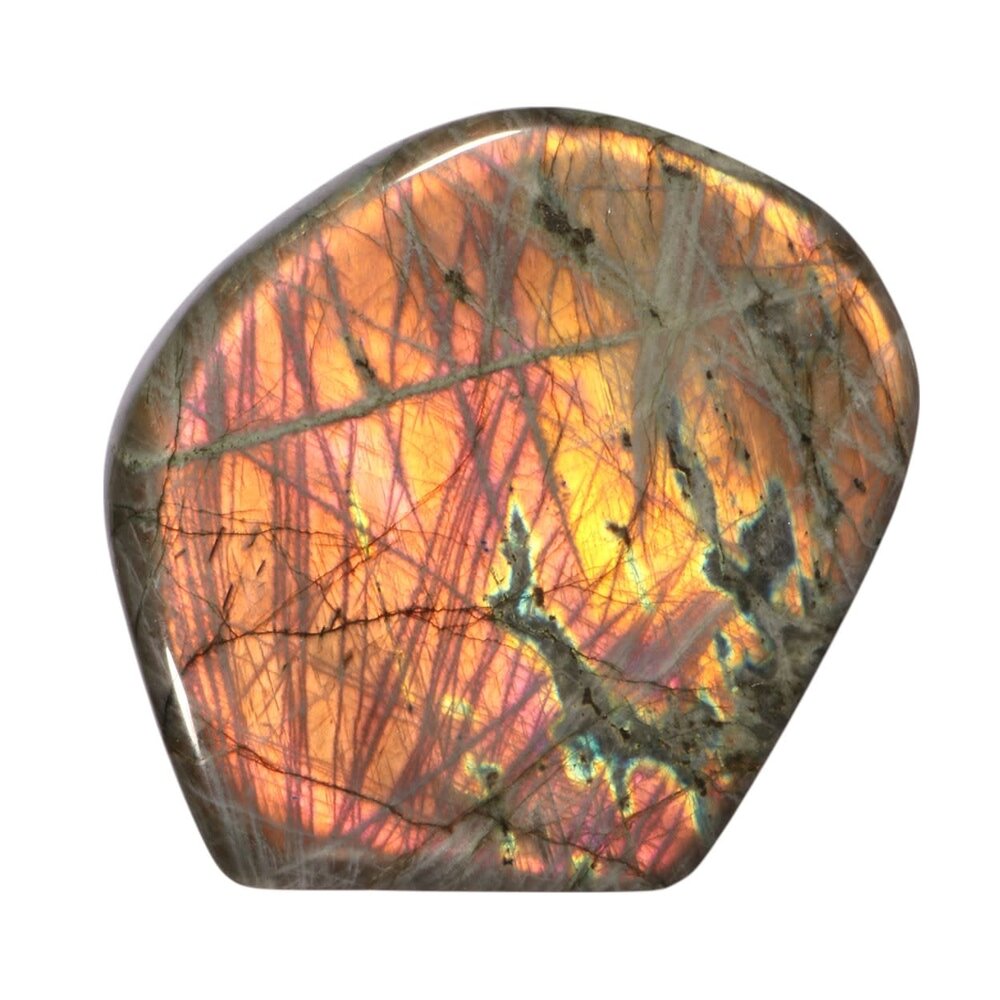 Labradoriet (oranje) sculptuur 12 x 11,5 x 4 cm | 877 gram