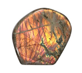 Labradoriet (oranje) sculptuur 12 x 11,5 x 4 cm | 877 gram Labradoriet (oranje) sculptuur 12 x 11,5 x 4 cm | 877 gram