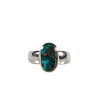 Zilveren ring turkoois met pyriet maat 16 1/2 | ovaal 1,3 x 0,7 cm Zilveren ring turkoois met pyriet maat 16 1/2 | ovaal 1,3 x 0,7 cm