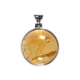 Zilveren hanger citrien | rond 2,6 cm Zilveren hanger citrien | rond 2,6 cm