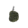 Zilveren hanger moldaviet | ruw gezet 2,4 x 2,1 cm Zilveren hanger moldaviet | ruw gezet 2,4 x 2,1 cm