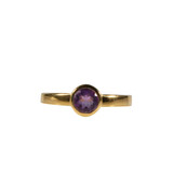 Gold filled ring amethist maat 18 1/2 | rond facet 6 mm Gold filled ring amethist maat 18 1/2 | rond facet 6 mm