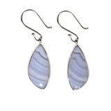 Zilveren oorbellen chalcedoon | 2,3 x 1,1 cm Zilveren oorbellen chalcedoon | 2,3 x 1,1 cm