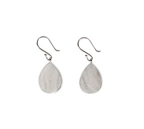 Zilveren oorbellen chalcedoonroosje | druppel ruw 1,7 x 1,2 cm Zilveren oorbellen chalcedoonroosje | druppel ruw 1,7 x 1,2 cm