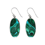 Zilveren oorbellen chrysocolla met malachiet | ovaal 2 x 1 cm Zilveren oorbellen chrysocolla met malachiet | ovaal 2 x 1 cm