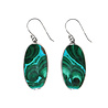 Zilveren oorbellen chrysocolla met malachiet | ovaal 2 x 1 cm Zilveren oorbellen chrysocolla met malachiet | ovaal 2 x 1 cm