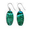 Zilveren oorbellen chrysocolla met malachiet | ovaal 2,5 x 1,2 cm Zilveren oorbellen chrysocolla met malachiet | ovaal 2,5 x 1,2 cm