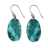 Zilveren oorbellen chrysocolla met malachiet | ovaal 2 x 1,2 cm Zilveren oorbellen chrysocolla met malachiet | ovaal 2 x 1,2 cm