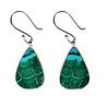 Zilveren oorbellen chrysocolla met malachiet | druppel 1,7 x 1,1 cm Zilveren oorbellen chrysocolla met malachiet | druppel 1,7 x 1,1 cm