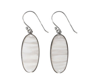 Zilveren oorbellen scoleciet | ovaal 2,7 x 1,2 cm Zilveren oorbellen scoleciet | ovaal 2,7 x 1,2 cm