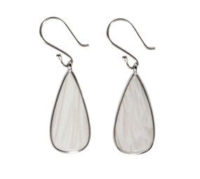 Zilveren oorbellen scoleciet | druppel 2,6 x 1,2 cm Zilveren oorbellen scoleciet | druppel 2,6 x 1,2 cm
