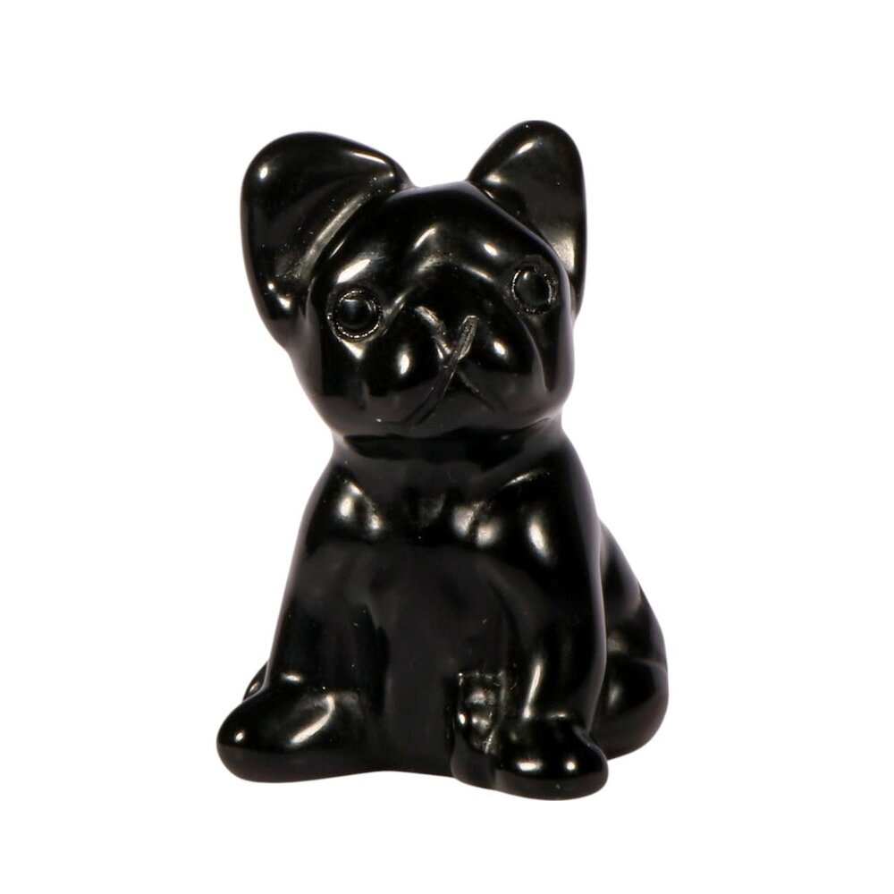 Obsidiaan (zwart) bulldog 3,8 x 2,7 x 2,5 cm