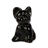 Obsidiaan (zwart) bulldog 3,8 x 2,7 x 2,5 cm