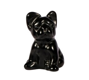 Obsidiaan (zwart) bulldog 3,8 x 2,7 x 2,5 cm
