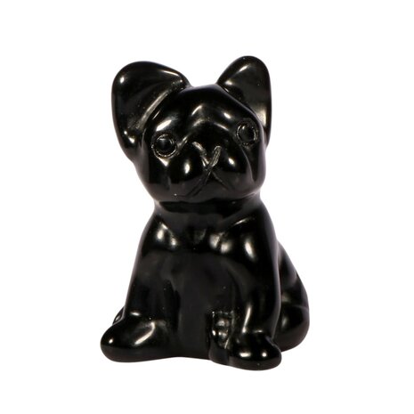 Obsidiaan (zwart) bulldog 3,8 x 2,7 x 2,5 cm