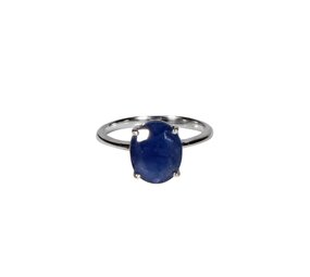 Zilveren ring saffier (blauw) maat 16 1/2 | ovaal facet gezet 1,1 x 0,9 cm Zilveren ring saffier (blauw) maat 16 1/2 | ovaal facet gezet 1,1 x 0,9 cm