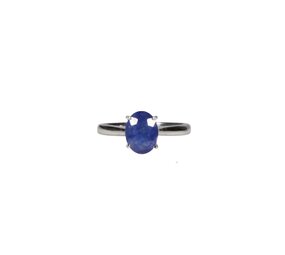 Zilveren ring saffier (blauw) maat 17 1/2 | ovaal facet gezet 0,9 x 0,7 cm Zilveren ring saffier (blauw) maat 17 1/2 | ovaal facet gezet 0,9 x 0,7 cm