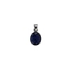 Zilveren hanger saffier (blauw) | ovaal facet gezet 1,1 x 0,9 cm Zilveren hanger saffier (blauw) | ovaal facet gezet 1,1 x 0,9 cm
