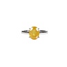 Zilveren ring saffier (geel) maat 17 | ovaal facet gezet 1 x 0,8 cm Zilveren ring saffier (geel) maat 17 | ovaal facet gezet 1 x 0,8 cm