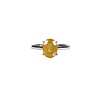 Zilveren ring saffier (geel) maat 16 1/2 | ovaal facet gezet 1 x 0,8 cm Zilveren ring saffier (geel) maat 16 1/2 | ovaal facet gezet 1 x 0,8 cm