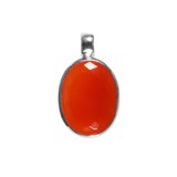 Zilveren hanger carneool | ovaal facet 2,3 x 1,8 cm Zilveren hanger carneool | ovaal facet 2,3 x 1,8 cm