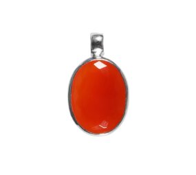 Zilveren hanger carneool | ovaal facet 2,3 x 1,8 cm Zilveren hanger carneool | ovaal facet 2,3 x 1,8 cm