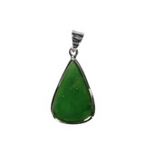 Zilveren hanger jade | druppel 2,5 x 1,6 cm Zilveren hanger jade | druppel 2,5 x 1,6 cm