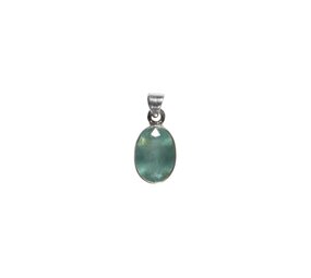 Zilveren hanger kyaniet (aqua) | ovaal facet 1,3 x 0,9 cm (1) Zilveren hanger kyaniet (aqua) | ovaal facet 1,3 x 0,9 cm (1)