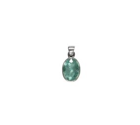 Zilveren hanger kyaniet (aqua) | ovaal facet 1,3 x 1 cm Zilveren hanger kyaniet (aqua) | ovaal facet 1,3 x 1 cm