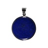 Zilveren hanger lapis lazuli | rond 3,2 cm Zilveren hanger lapis lazuli | rond 3,2 cm
