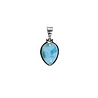 Zilveren hanger larimar | druppel 1,6 x 1,1 cm Zilveren hanger larimar | druppel 1,6 x 1,1 cm