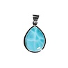 Zilveren hanger larimar | druppel 2,2 x 1,8 cm Zilveren hanger larimar | druppel 2,2 x 1,8 cm