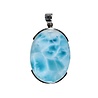 Zilveren hanger larimar | ovaal 2,2 x 1,8 cm Zilveren hanger larimar | ovaal 2,2 x 1,8 cm
