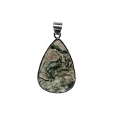 Zilveren hanger mosagaat | druppel 3,2 x 2,2 cm Zilveren hanger mosagaat | druppel 3,2 x 2,2 cm