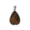Zilveren hanger pietersiet (bruin) | druppel 3,1 x 2,2 cm Zilveren hanger pietersiet (bruin) | druppel 3,1 x 2,2 cm
