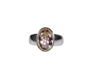 Zilveren ring ametrien maat 18 1/2 | ovaal facet 1,3 x 0,9 cm Zilveren ring ametrien maat 18 1/2 | ovaal facet 1,3 x 0,9 cm