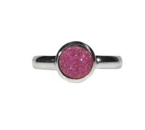 Zilveren ring calciet (cobalto) maat 17 | rond ruw 0,7 cm