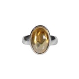 Zilveren ring citrien maat 17 | ovaal 1,5 x 1 cm