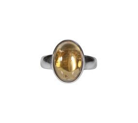 Zilveren ring citrien maat 18 | ovaal 1,4 x 1,1 cm Zilveren ring citrien maat 18 | ovaal 1,4 x 1,1 cm