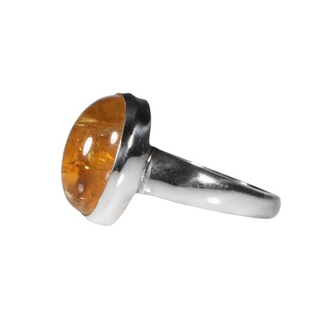 Zilveren ring citrien maat 18 | ovaal 1,4 x 1,1 cm Zilveren ring citrien maat 18 | ovaal 1,4 x 1,1 cm