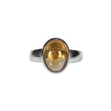 Zilveren ring citrien maat 18 1/2 | ovaal 1,3 x 1 cm Zilveren ring citrien maat 18 1/2 | ovaal 1,3 x 1 cm