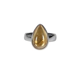 Zilveren ring citrien maat 18 | druppel 1,4 x 0,9 cm Zilveren ring citrien maat 18 | druppel 1,4 x 0,9 cm
