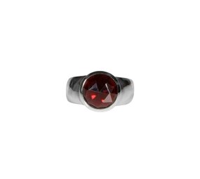 Zilveren ring granaat (rhodoliet) maat 18 | rond facet 0,9 cm Zilveren ring granaat (rhodoliet) maat 18 | rond facet 0,9 cm