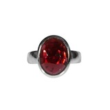 Zilveren ring granaat (rhodoliet) maat 18 1/2 | ovaal facet 1,4 x 1,1 cm Zilveren ring granaat (rhodoliet) maat 18 1/2 | ovaal facet 1,4 x 1,1 cm