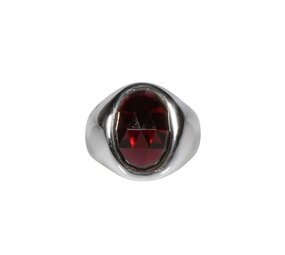 Zilveren ring granaat (rhodoliet) maat 17 1/2 | ovaal facet 1,4 x 0,9 cm